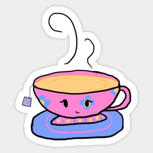pink teacup Sticker